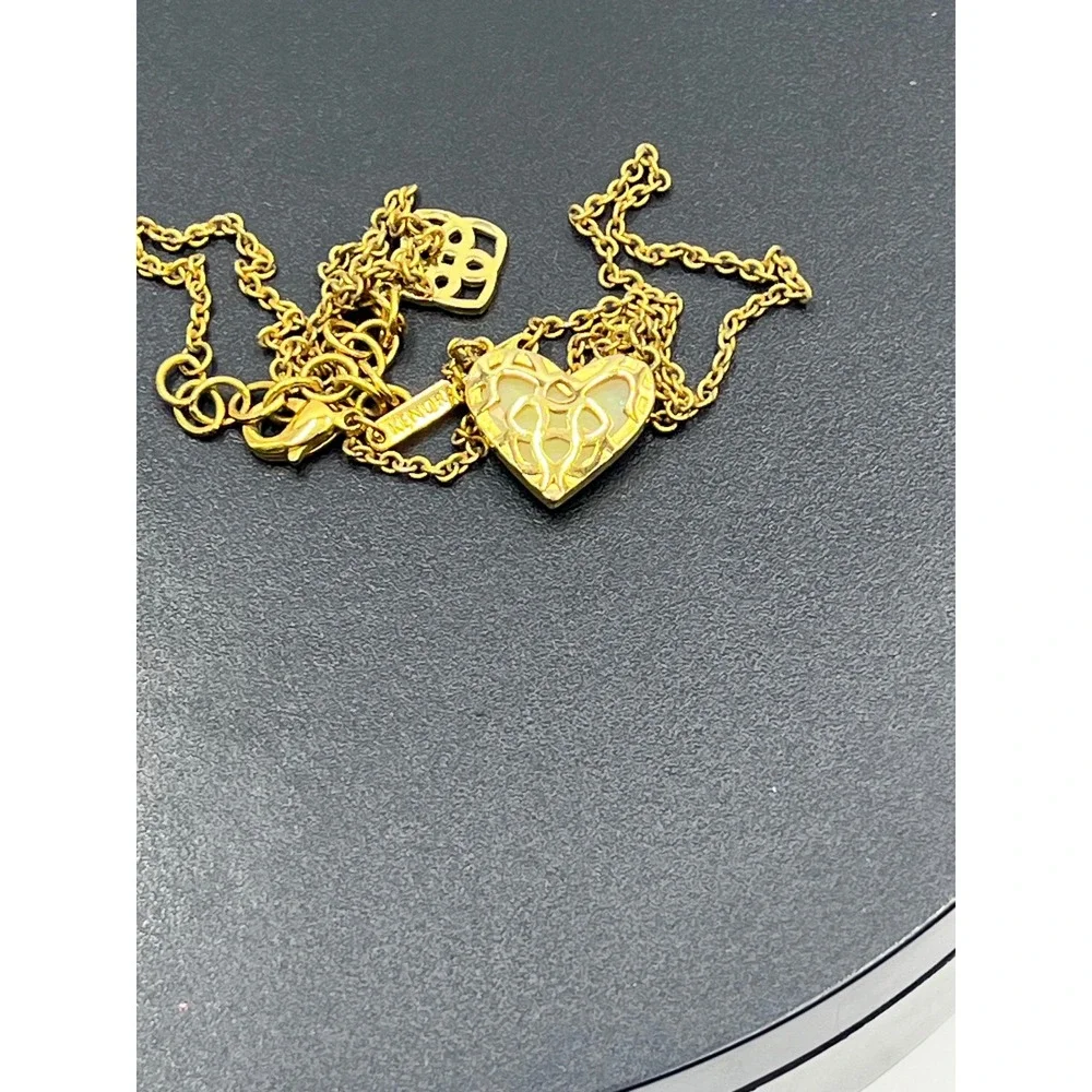 KENDRA‎ SCOTT Ari Heart Necklace Gold Plated Opal Stone